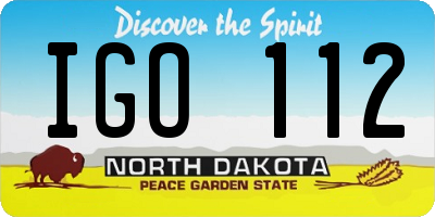 ND license plate IGO112