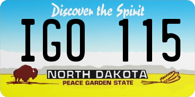 ND license plate IGO115