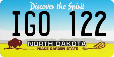 ND license plate IGO122