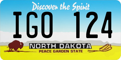 ND license plate IGO124