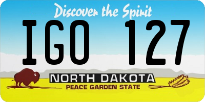 ND license plate IGO127