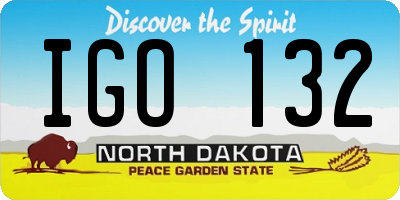 ND license plate IGO132