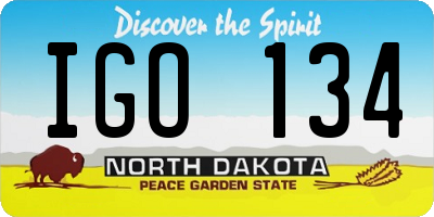 ND license plate IGO134