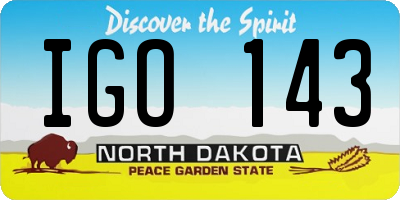 ND license plate IGO143
