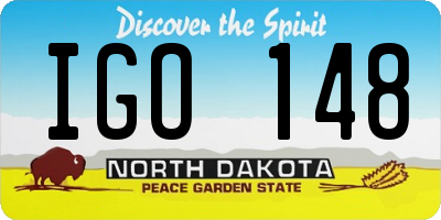ND license plate IGO148