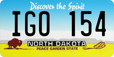 ND license plate IGO154