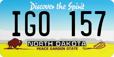 ND license plate IGO157