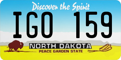 ND license plate IGO159