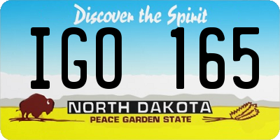 ND license plate IGO165
