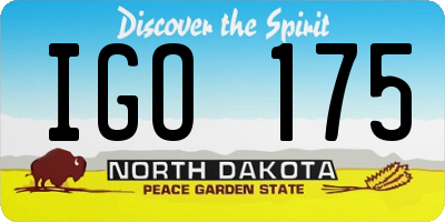 ND license plate IGO175