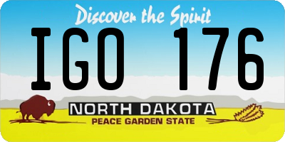 ND license plate IGO176