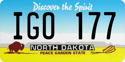 ND license plate IGO177