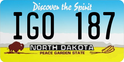 ND license plate IGO187