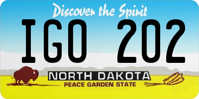 ND license plate IGO202