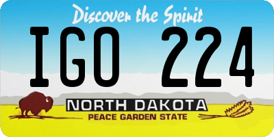 ND license plate IGO224