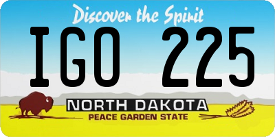 ND license plate IGO225
