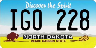 ND license plate IGO228