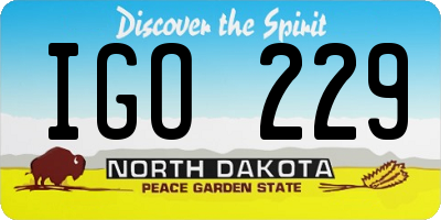 ND license plate IGO229