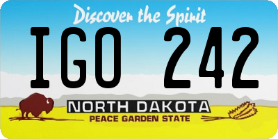 ND license plate IGO242