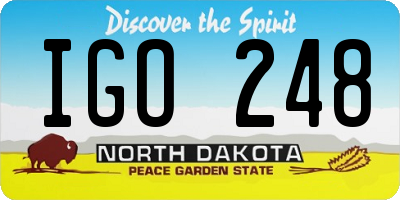 ND license plate IGO248