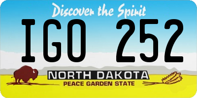 ND license plate IGO252