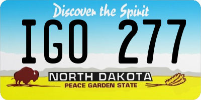 ND license plate IGO277