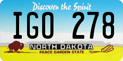 ND license plate IGO278