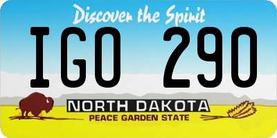 ND license plate IGO290