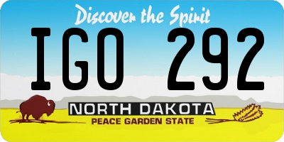 ND license plate IGO292
