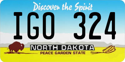 ND license plate IGO324