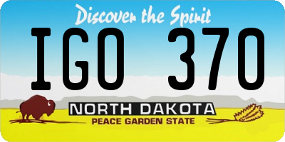 ND license plate IGO370