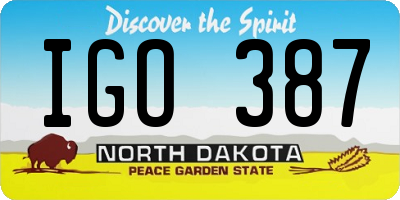 ND license plate IGO387