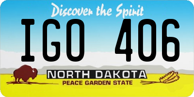 ND license plate IGO406