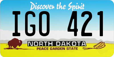 ND license plate IGO421