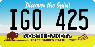 ND license plate IGO425