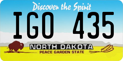ND license plate IGO435
