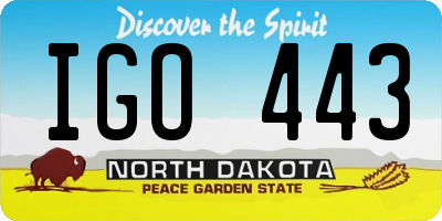 ND license plate IGO443