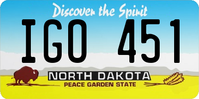ND license plate IGO451