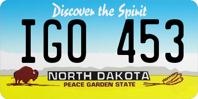 ND license plate IGO453