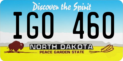 ND license plate IGO460