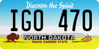 ND license plate IGO470