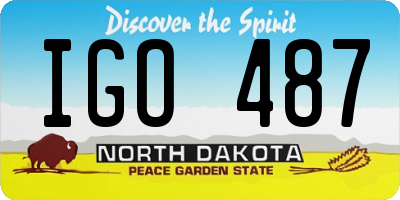ND license plate IGO487