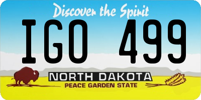ND license plate IGO499