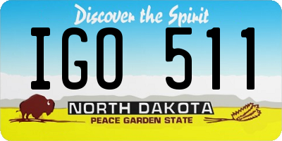 ND license plate IGO511