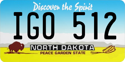 ND license plate IGO512