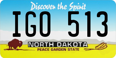 ND license plate IGO513