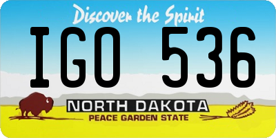 ND license plate IGO536