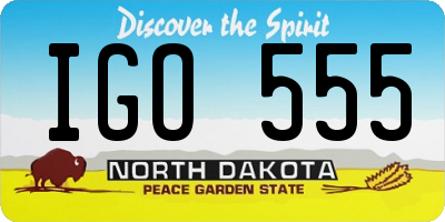 ND license plate IGO555