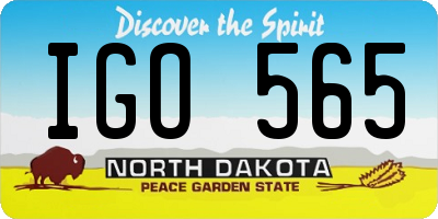 ND license plate IGO565