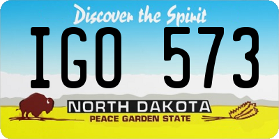 ND license plate IGO573
